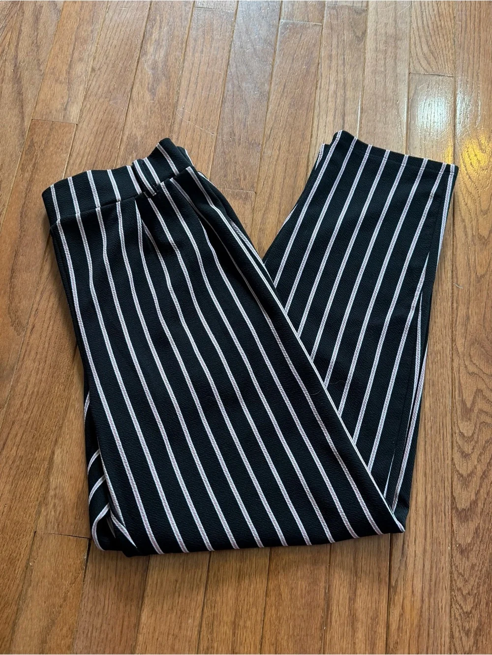 Striped Straight-Leg Pants - Black/White